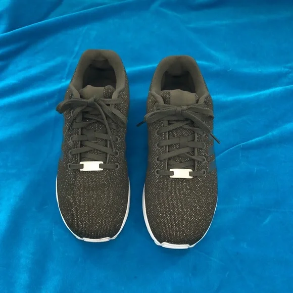 Green with Silver Glitter Adidas Torsion ZX FLUX sz